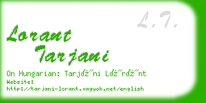 lorant tarjani business card